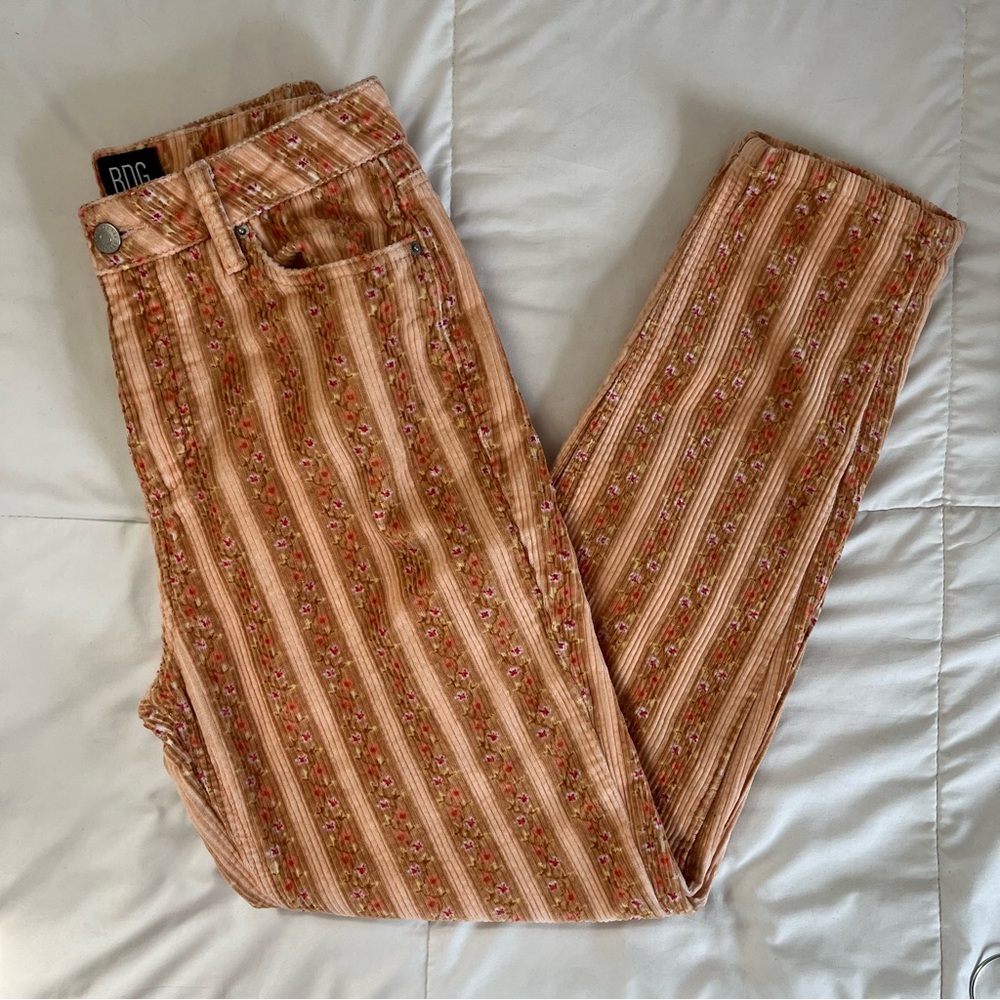 UO BDG Floral Striped Corduroy Pants